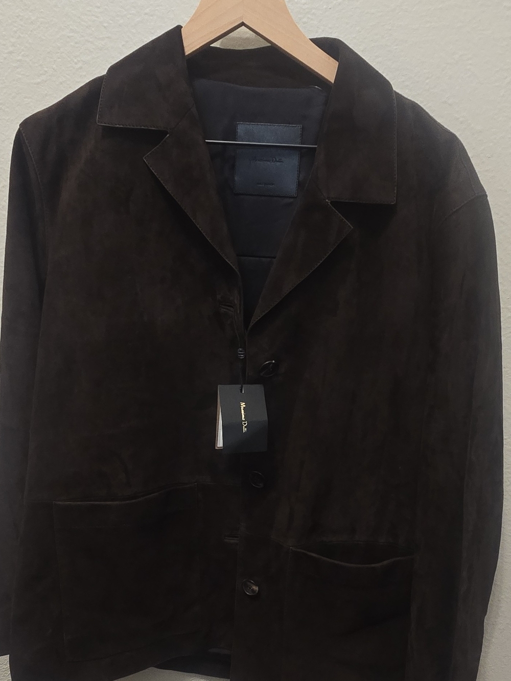 Massimo Dutti Dark Brown Suede Shirt Jacket